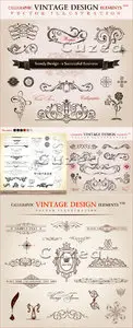 Vector - Vintage beige elements