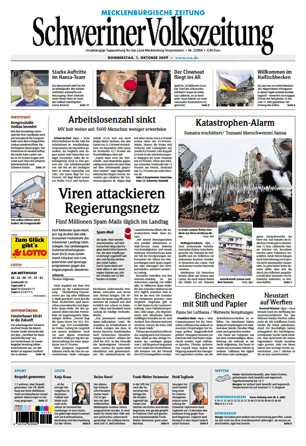 Schweriner Volkszeitung 01.10.2009