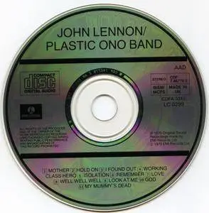 John Lennon - Plastic Ono Band (1970) [1988, Parlophone CDP 7 46770 2, UK]