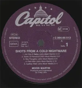 Moon Martin - Shots From A Cold Nightmare (Capitol 1C 064-85 513) (GER 1978) (Vinyl 24-96 & 16-44.1)