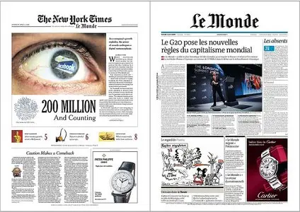 Le Monde et Supplément New York Times 04 Avril 2009