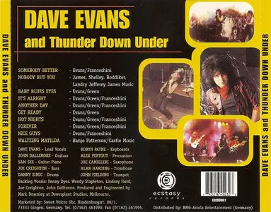 Dave Evans - Dave Evans And Thunder Down Under (1986) [Reissue 2000]