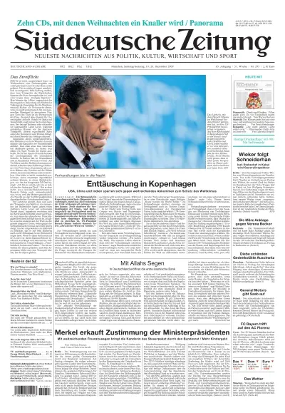 Sueddeutsche Zeitung vom 19.12.2009