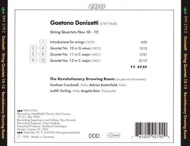 The Revolutionary Drawing Room - Gaetano Donizetti: String Quartets Nos. 10-12 (1996)