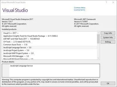 Microsoft Visual Studio 2017 version 15.6.7 with Build Tools