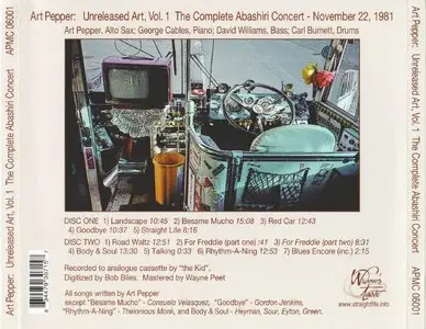 Art Pepper - Unreleased Art, Vol. 1: The Complete Abashiri Concert - November 22, 1981 (2006)