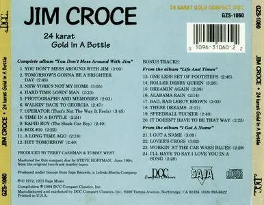 Jim Croce - 24 karat Gold In A Bottle (1972-73) {DCC Compact Classics ‎GZS-1060 rel 1994}