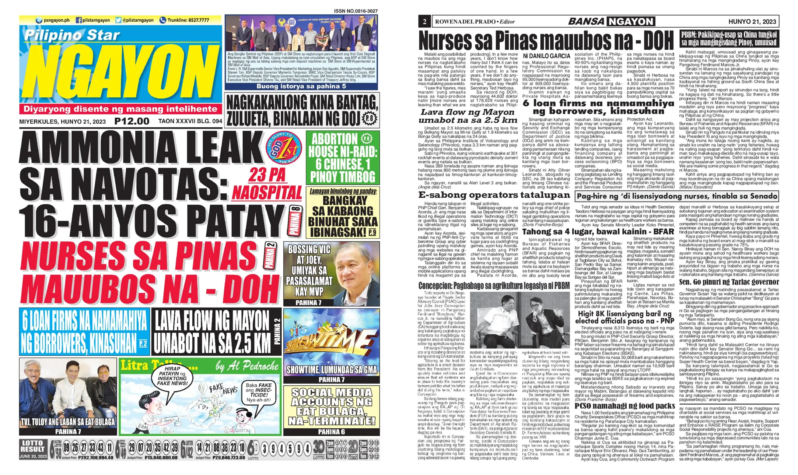 Pilipino Star Ngayon – Hunyo 21, 2023