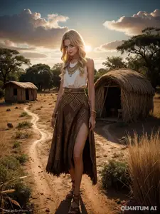 AI McKenna Grace - Savannah desert Captain Marvel celebrity Rural Village Africa Ghostbusters (AI Generated)