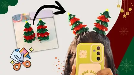 DIY Christmas Tree Hair Clip |  Craft Step by Step 101