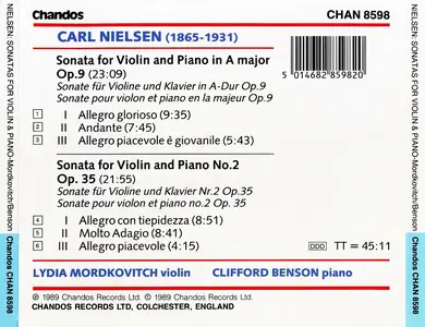 Lydia Mordkovitch, Clifford Benson - Carl Nielsen: Sonatas for Violin and Piano (1989)