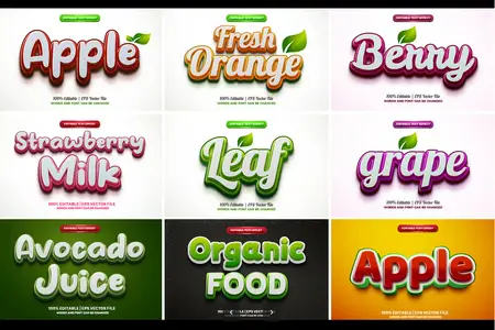 EE - Nature Organic food editable text effect Vol. 1 MXMH9HT