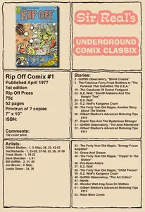 Rip Off Comix 001 1977 1st Edition Sir Real