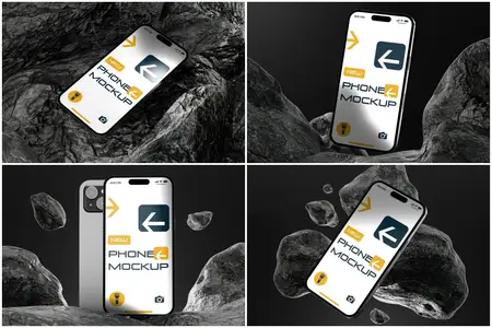 EE - iPhone Mockup on Dark Asteroid Theme 877AQRH