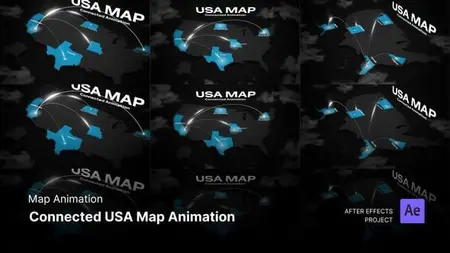 Map Animation - Connected USA Map After Effects Template 58029212