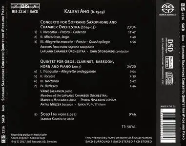 Anders Paulsson, Lapland Chamber Orchestra, John Storgårds - Kalevi Aho: Concerto for Soprano Saxophone (2017)