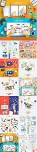 Templates business flat concept vector 