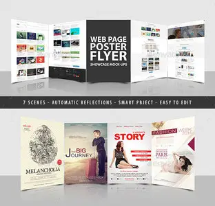 GraphicRiver - Flyer Poster And Websites Showcase Display Mock Up