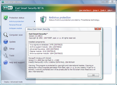 ESET Smart Security Beta 2 V. 3.0.290.0es