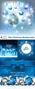 Vectors - Blue Christmas Backgrounds Set