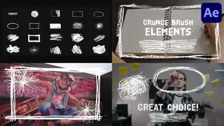 Grunge Brush Elements | After Effects 50689931