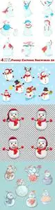 Vectors - Funny Cartoon Snowman 20