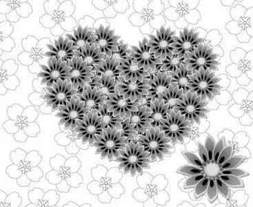 Grey Flower Heart