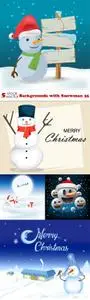 Vectors - Backgrounds with Snowman 35