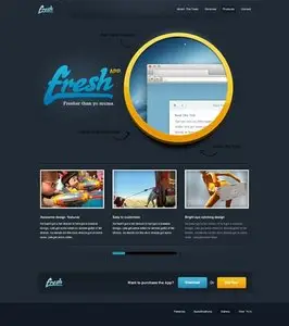 CreativeMarket Fresh App Website PSD