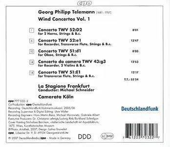La Stagione Frankfurt, Camerata Koln, Michael Schneider - Telemann: Wind Concertos, Vol.1 (2007) (Repost)