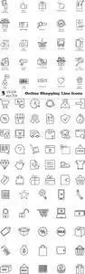 Vectors - Online Shopping Line Icons