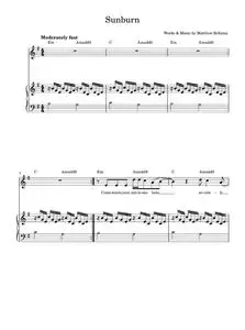 Sunburn - Muse (Piano-Vocal-Guitar (Piano Accompaniment))