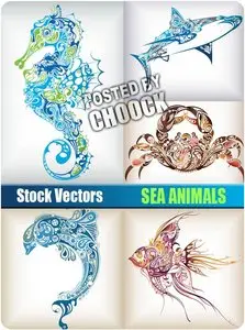 Sea animals - Stock Vector
