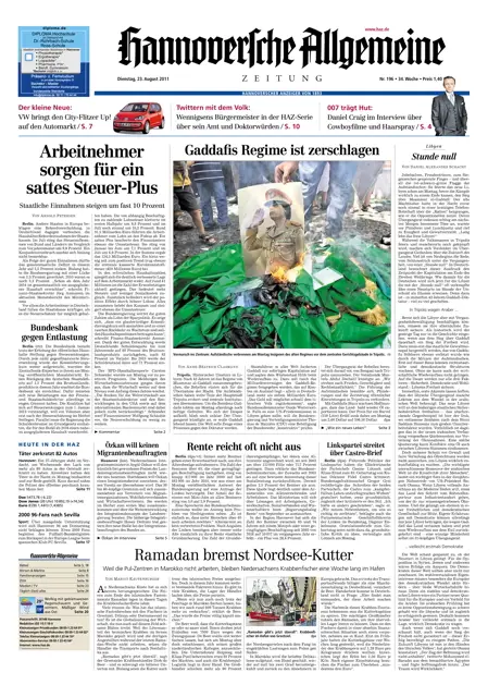Hannoversche Allgemeine Zeitung - 23.08.2011