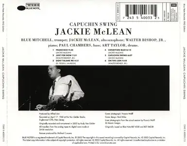Jackie McLean - Capuchin Swing (1960) {2008 Analogue Productions Remaster + 2002 Blue Note RVG Remaster}