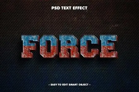 Force Grunge Textured 3D Text Effect - 7EDSD83