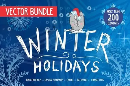 CreativeMarket - Winter holidays - vector bundle