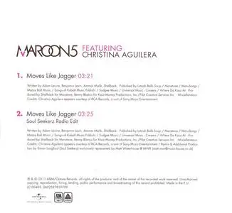 Maroon 5 featuring Christina Aguilera - Moves Like Jagger (Europe CD single) (2011) {A&M Octone}