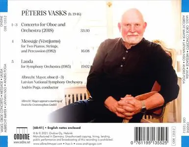 Andris Poga, Latvian National Symphony Orchestra - Pēteris Vasks: Oboe Concerto; Vestijums; Lauda (2021)