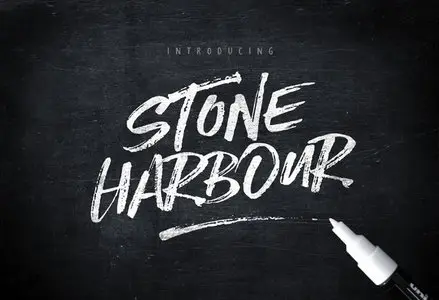 CreativeMarket - Stone Harbour Brush Font + Extras