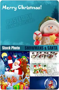 UHQ Stock Photo - Snowmans & Santa