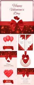 Red Valentine Cards Vector