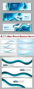 Vectors - Blue Waves Banners Set 9