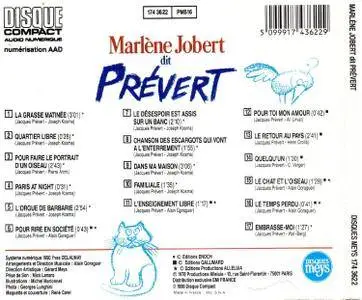 Marlène Jobert, "Marlène Jobert dit prévert"