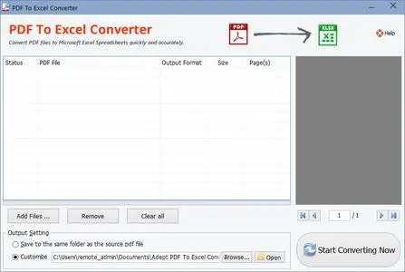 Adept PDF to Excel Converter 3.80
