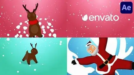 Christmas Santa and Deers Logo Pack for After Effects 40994875