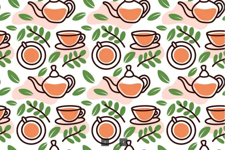 EE - Cup of Tea Seamless Pattern 5AWHUJU