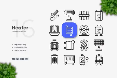 EE - Heater Outline Icons BKPM28C