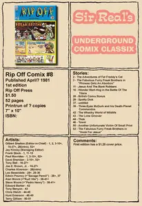 Rip Off Comix 008 1981 1st Edition Sir Real