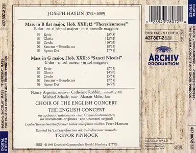 Trevor Pinnock, The English Concert and Choir - Joseph Haydn: Missa Sancti Nicolai, Theresienmesse (1993)